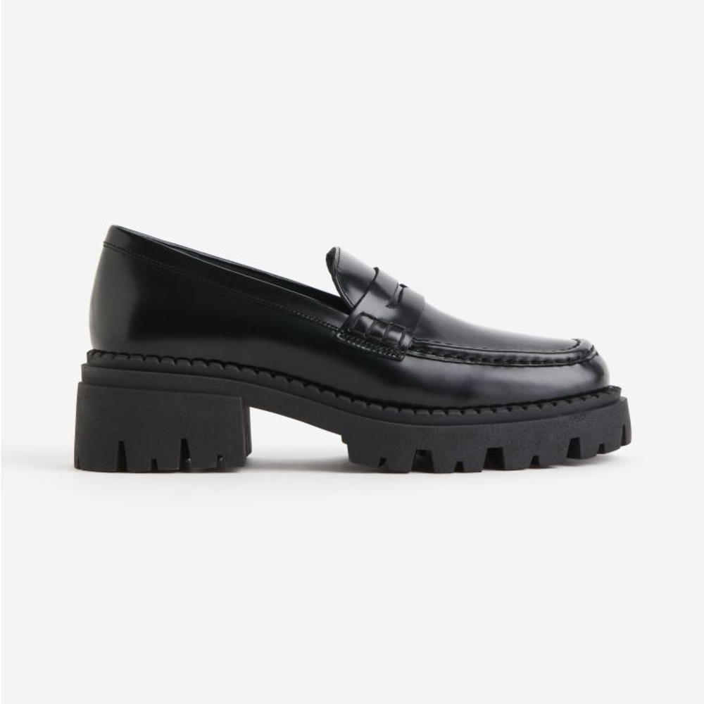 Chunky Loafers 100% Genuine Leather Black H&M